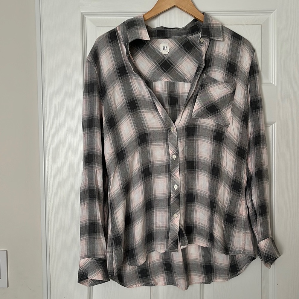 Gap Pink and Grey Flannel